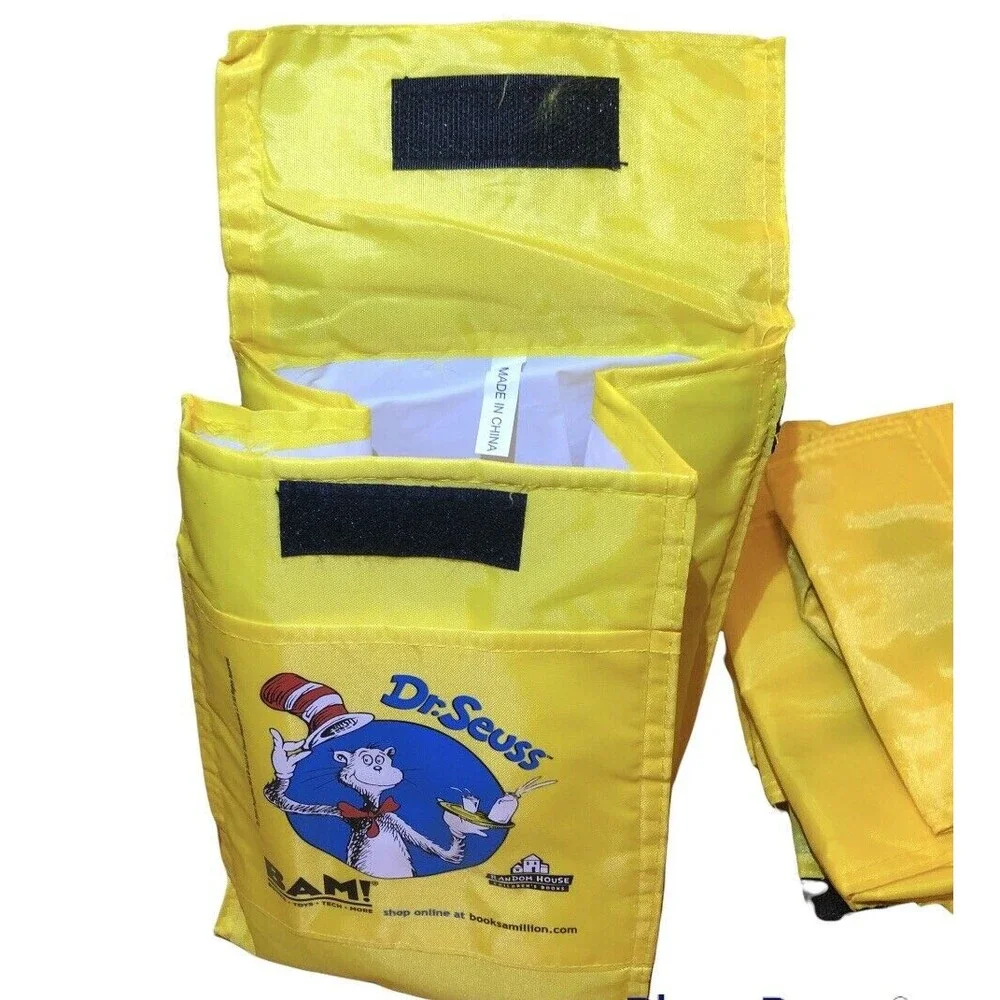 Dr. Seuss Lunch Bags 2012 Cat in the Hat Books a Million 5 Yellow‎ Insulated NEW